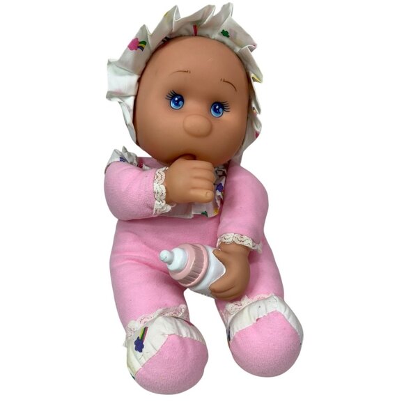 VTG 15" Goldberger Lollipalooza Baby Doll Rubber Face Thumb Sucking Bottle Pink - Picture 1 of 12